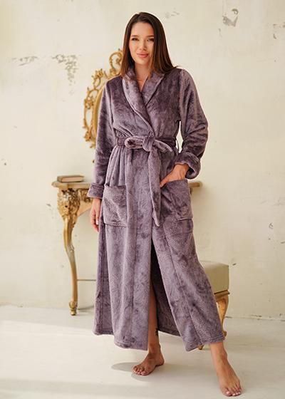Халат женский длинный Komilfo Charlotte 2178L S Лиловый (16730)