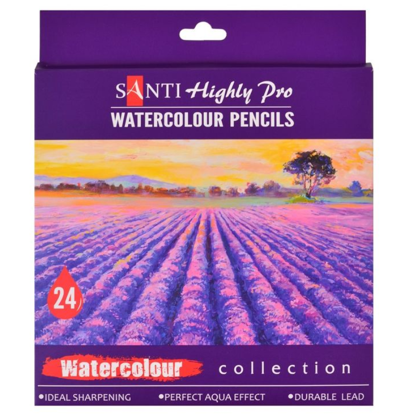 Набір акварельних олівців Santi Highly Pro 24 кольори
