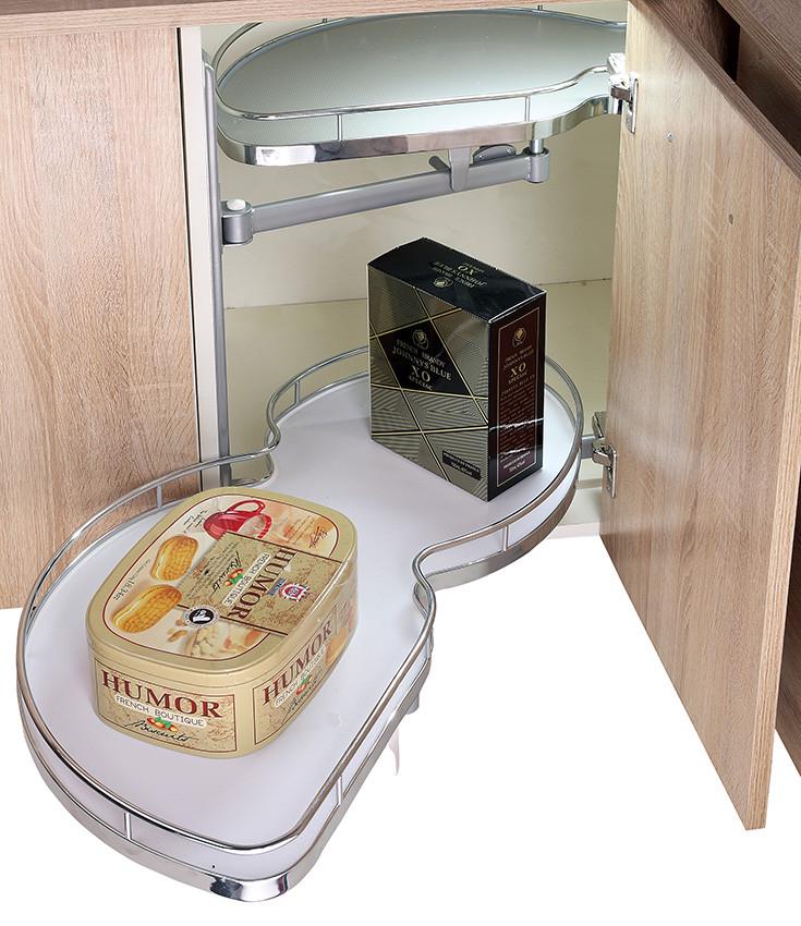 Кут раціональний лівий Giff Wing фасад 500 мм Хром (08863)