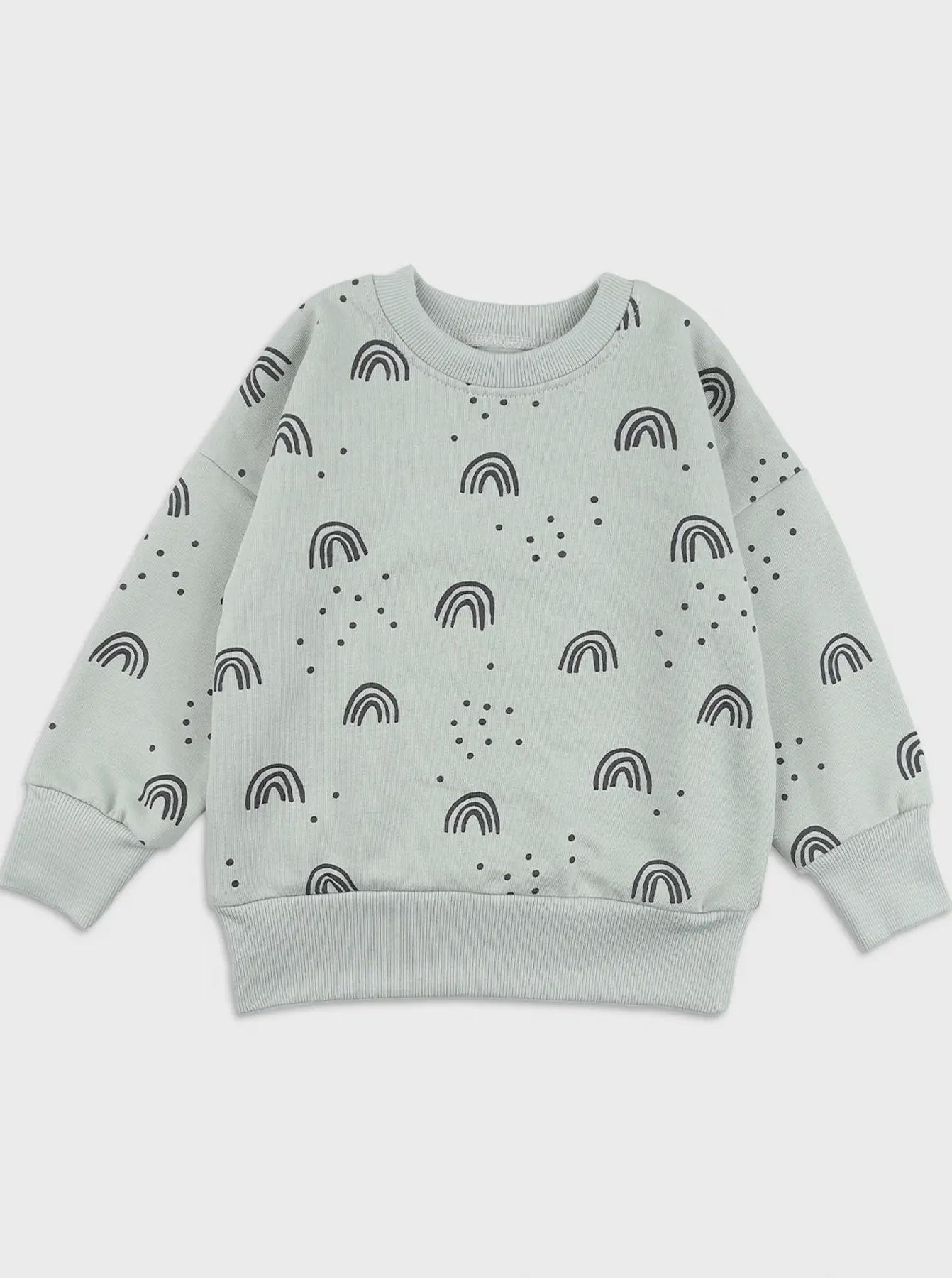 Cвитшот детский утепленный Flamingo Радуга 870-310 110 см Мятный