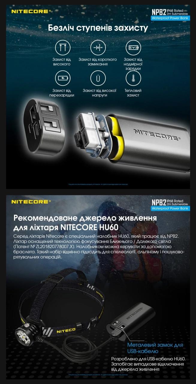 Повербанк водонепроникний Nitecore NPB2 18W 10000 mAh (18098974) - фото 7