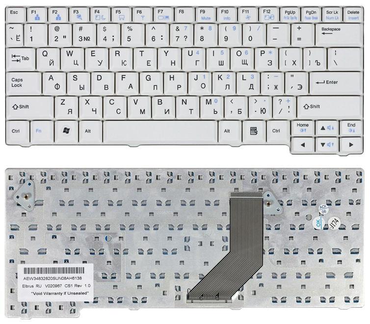 Клавиатура для ноутбука LG E200/E210/E300/E310/ED310 White