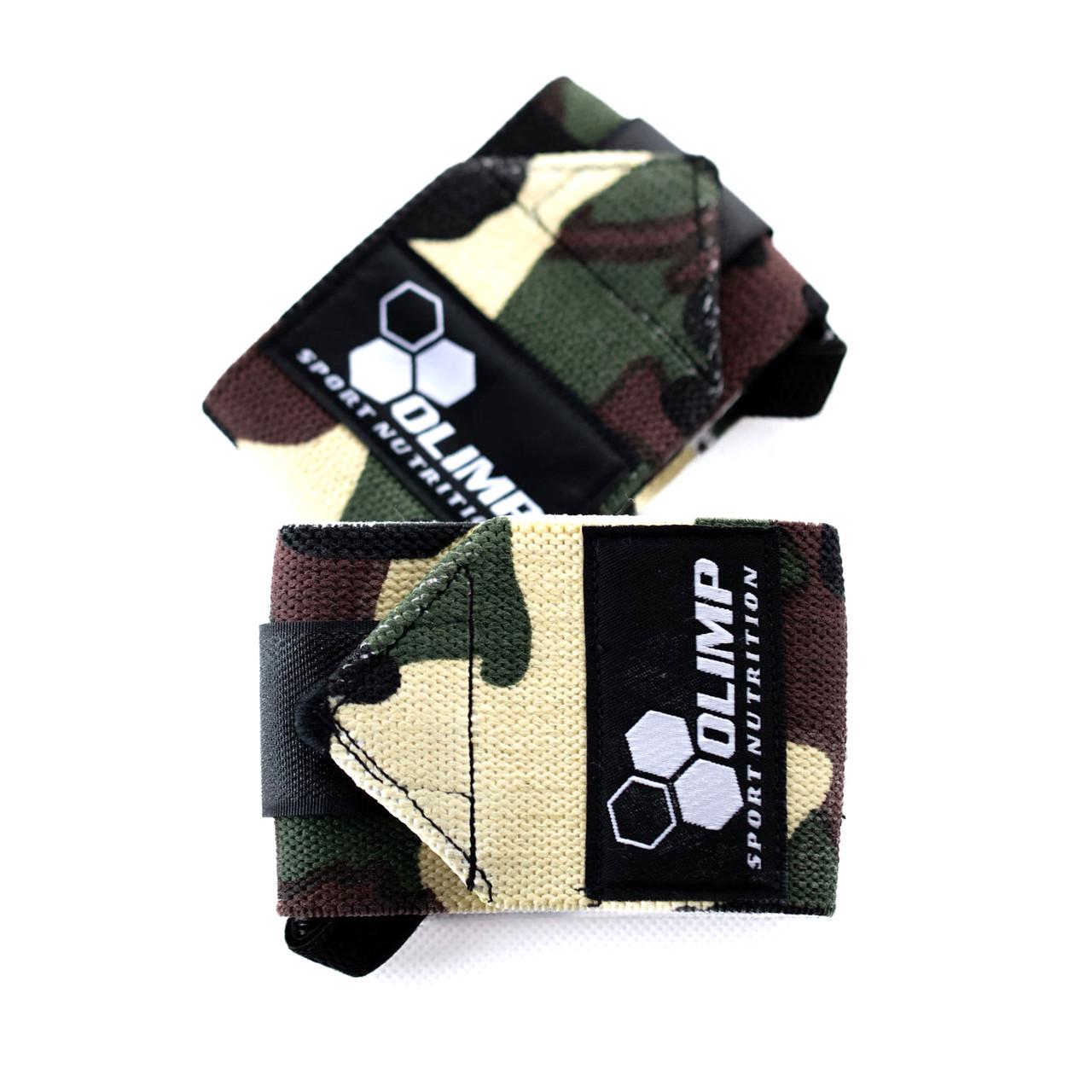 Кистевые бинты для жима и тяги для запястья Olimp Profi Wrist Wrap Camo (22043-01)