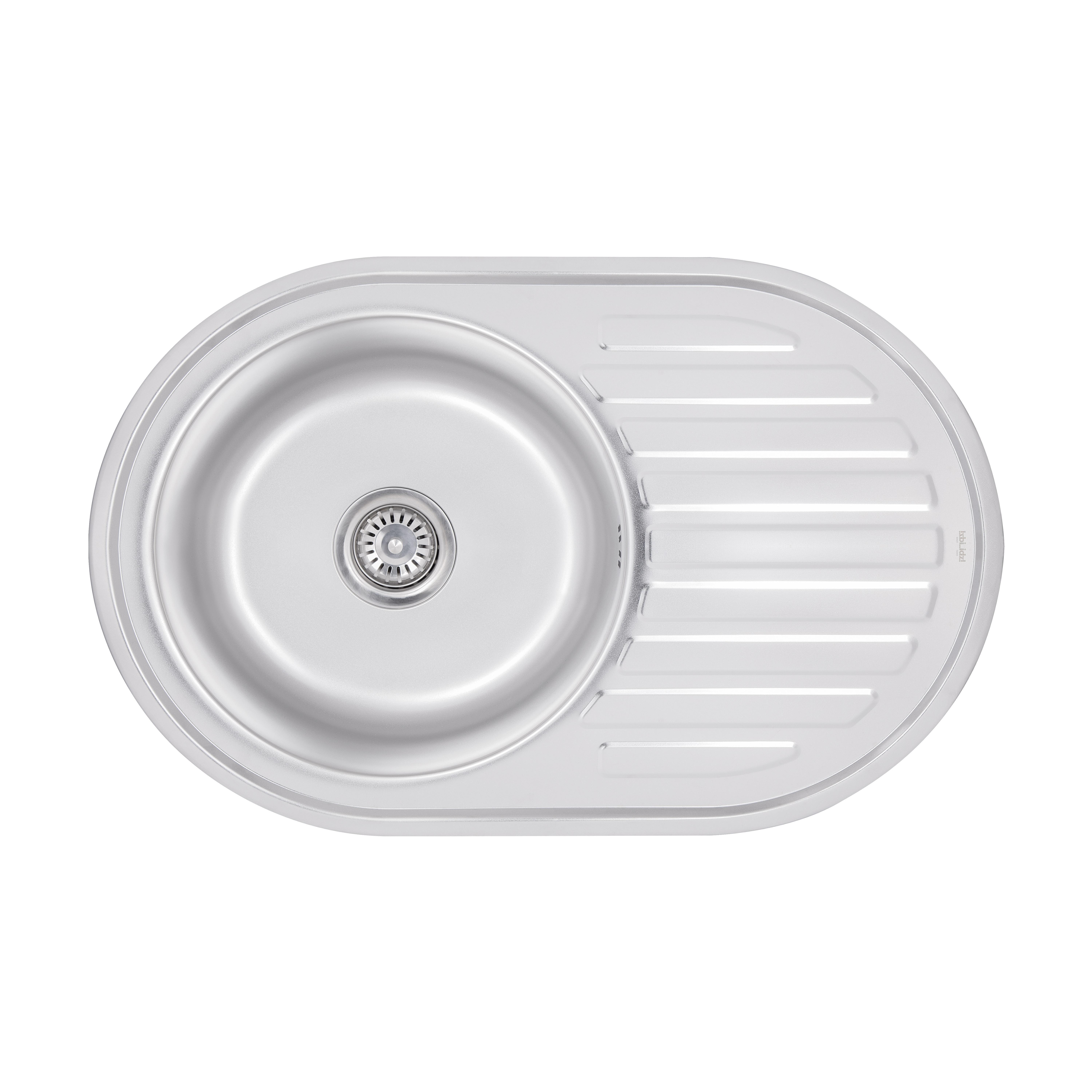 Кухонная мойка врезная Brinex из нержавеющей стали овальная 7750 0,8 мм Satin (BRIN7750SAT08)