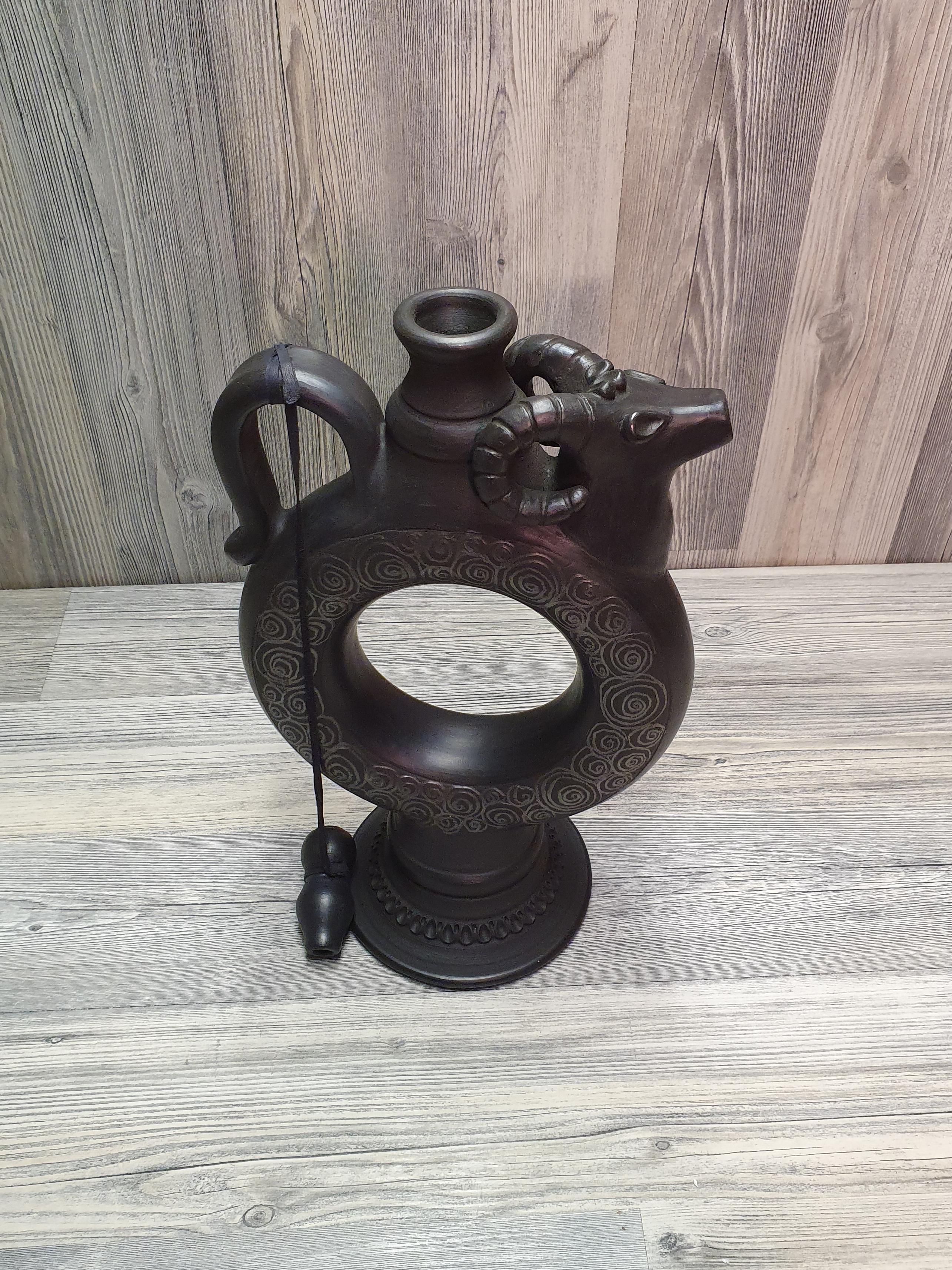 Куманец-штоф из глины ручная работа (5211) - фото 7 Куманец-штоф из глины ручная работа (5211) - фото 7