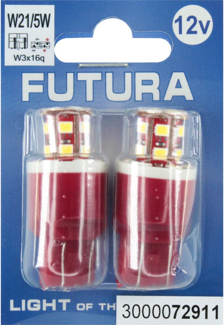 Лампочка FUTURA без цоколя LED T20 W21/5W SMD 24 диоды 12V W3x16q 2 шт. Белый (72911)