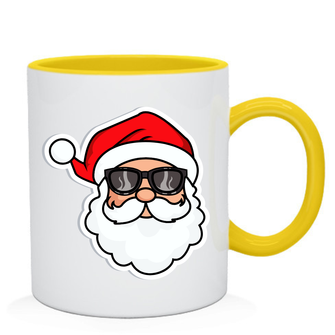 Чашка с принтом Ho ho ho 330 мл Белый с желтым (001179)