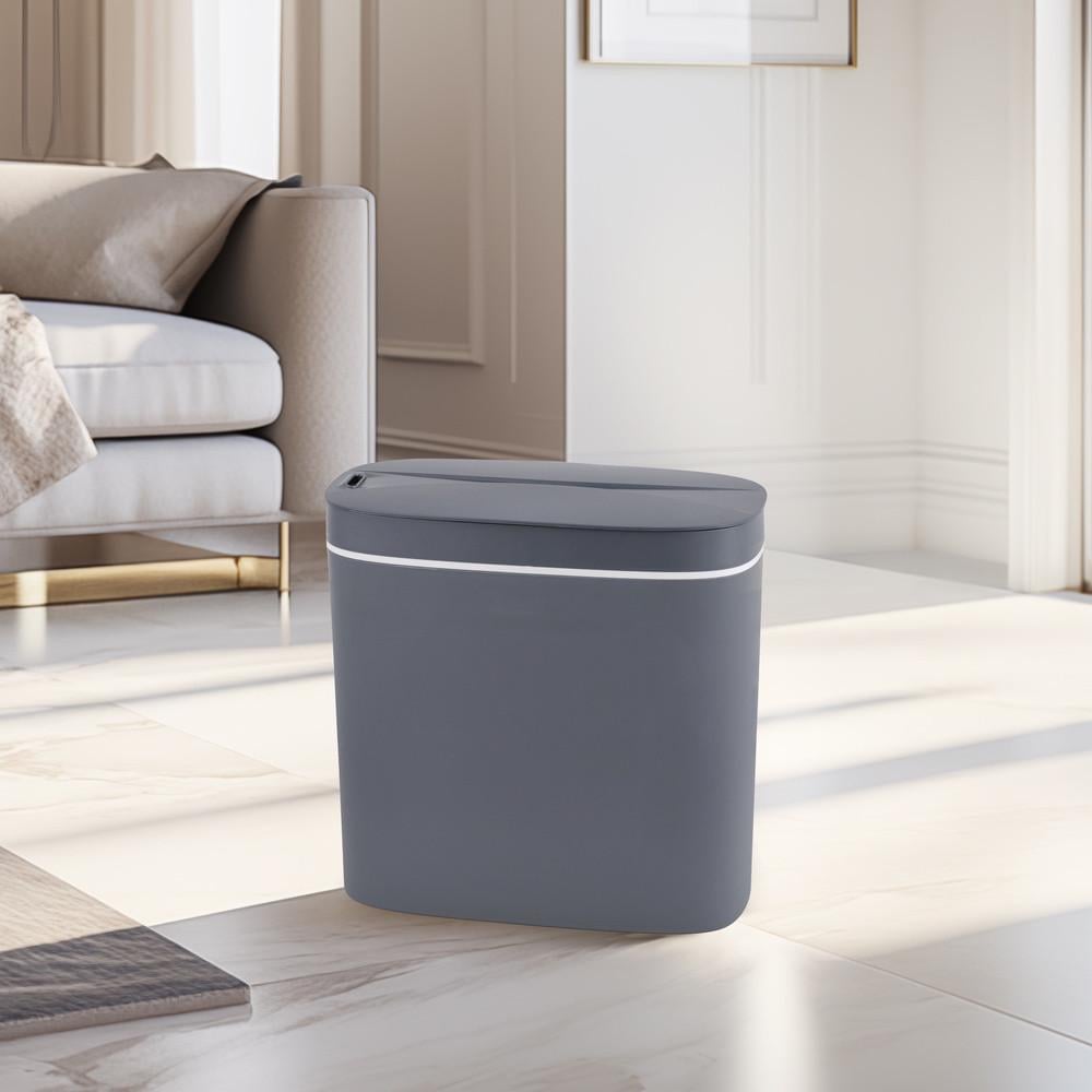 Мусорное ведро сенсорное MIXXUS Flat-TC0109 овальное 9 л Graphite (MI7075) - фото 9