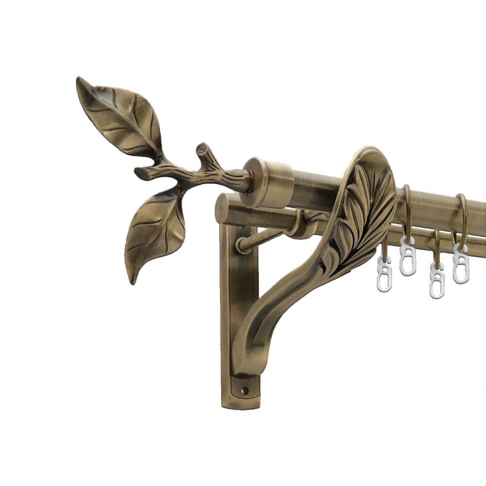 Карниз Orvit Листок Троянди металевий дворядний ретро гладка труба кільце металеве 25/19 мм 300 см Антик (4301685)