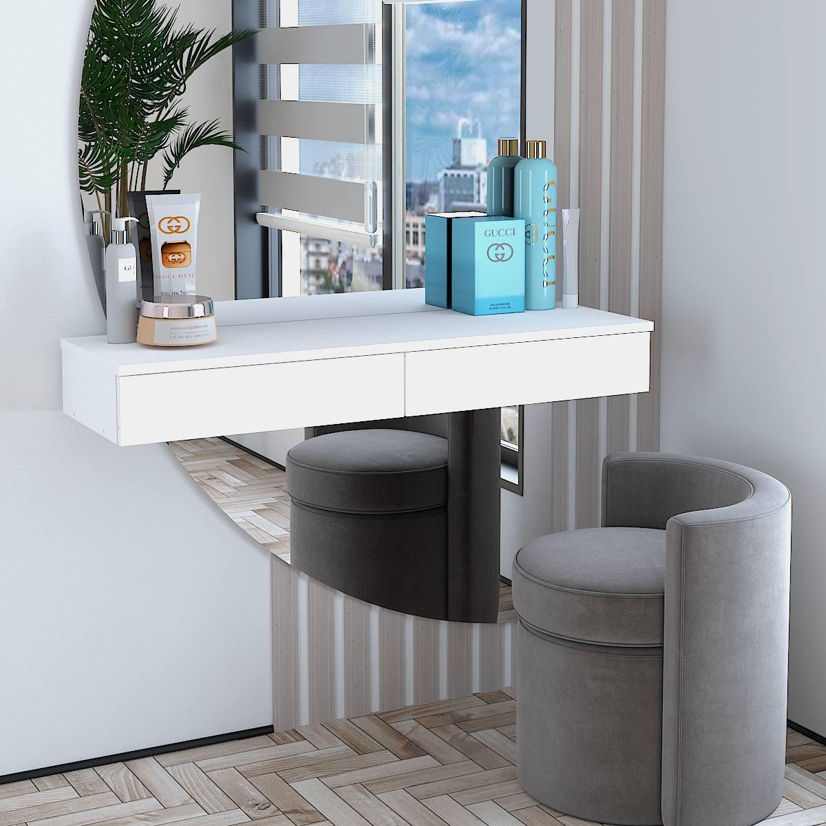 Стіл туалетний підвісний Стелла 2 1004х310х130 мм Білий