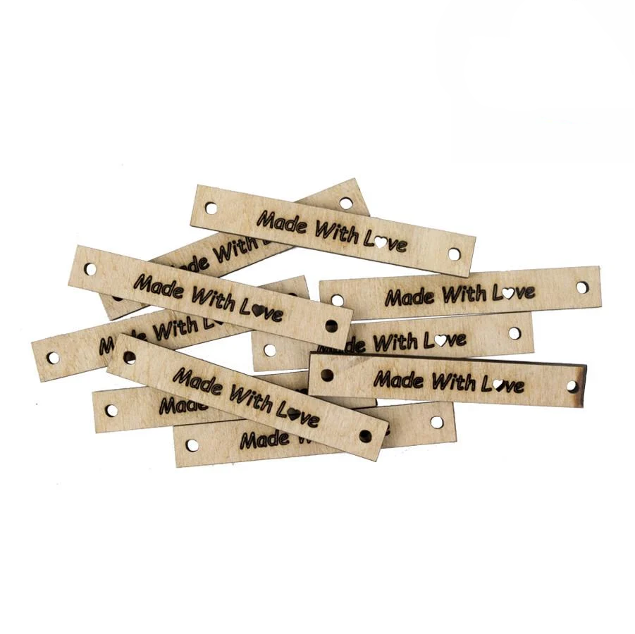 Заготовка мини для декупажа Rosa Talent Тег "Made With Love" фанера 6,5х1,0 см 10 шт. (4823098504306)