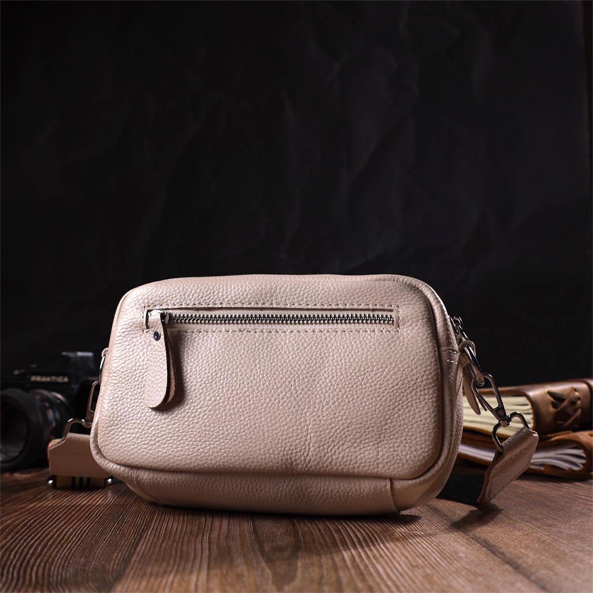 Женская сумка на плечо Vintage Bag 22121 из натуральной кожи Белый - фото 8