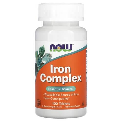 Железо NOW Iron Complex 100 Tabs (NOW-01440)