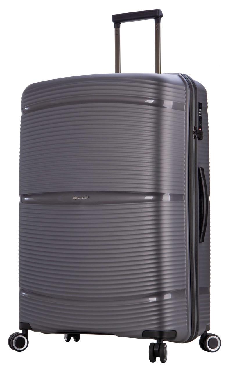 Чемодан Snowball 94103 Гигант XL полипропилен 105 л 77х51х31 см Серый