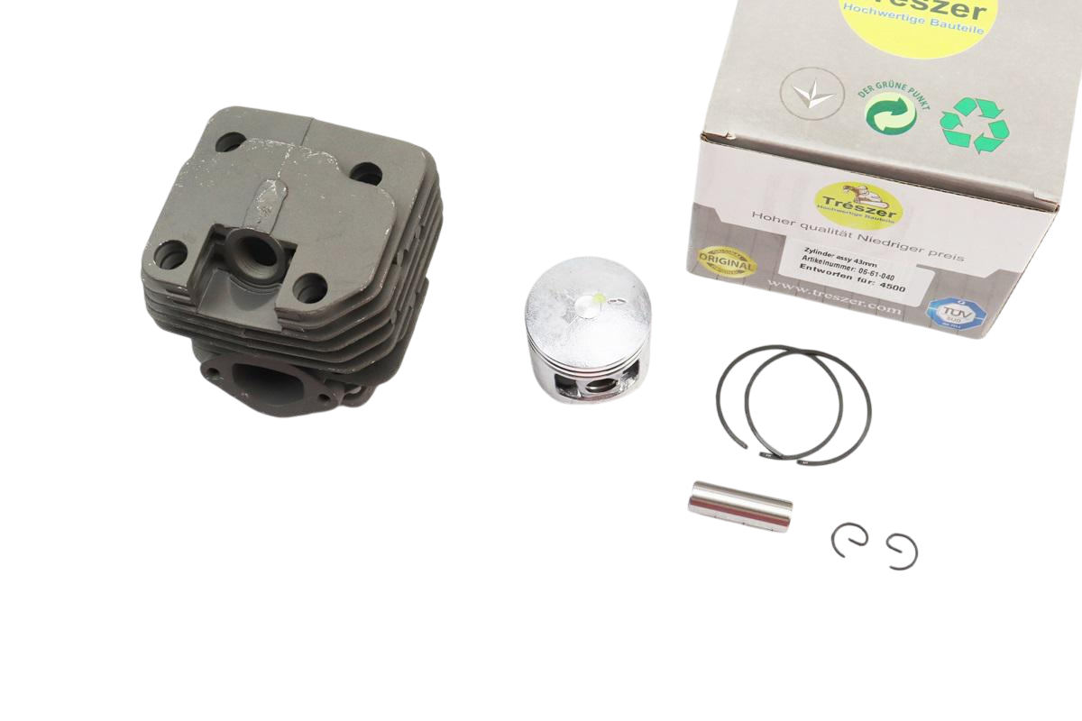 Цилиндр-комплект к бензопилам китайским 4500 45сс-43 мм/палец 11 мм Черный (28856117)