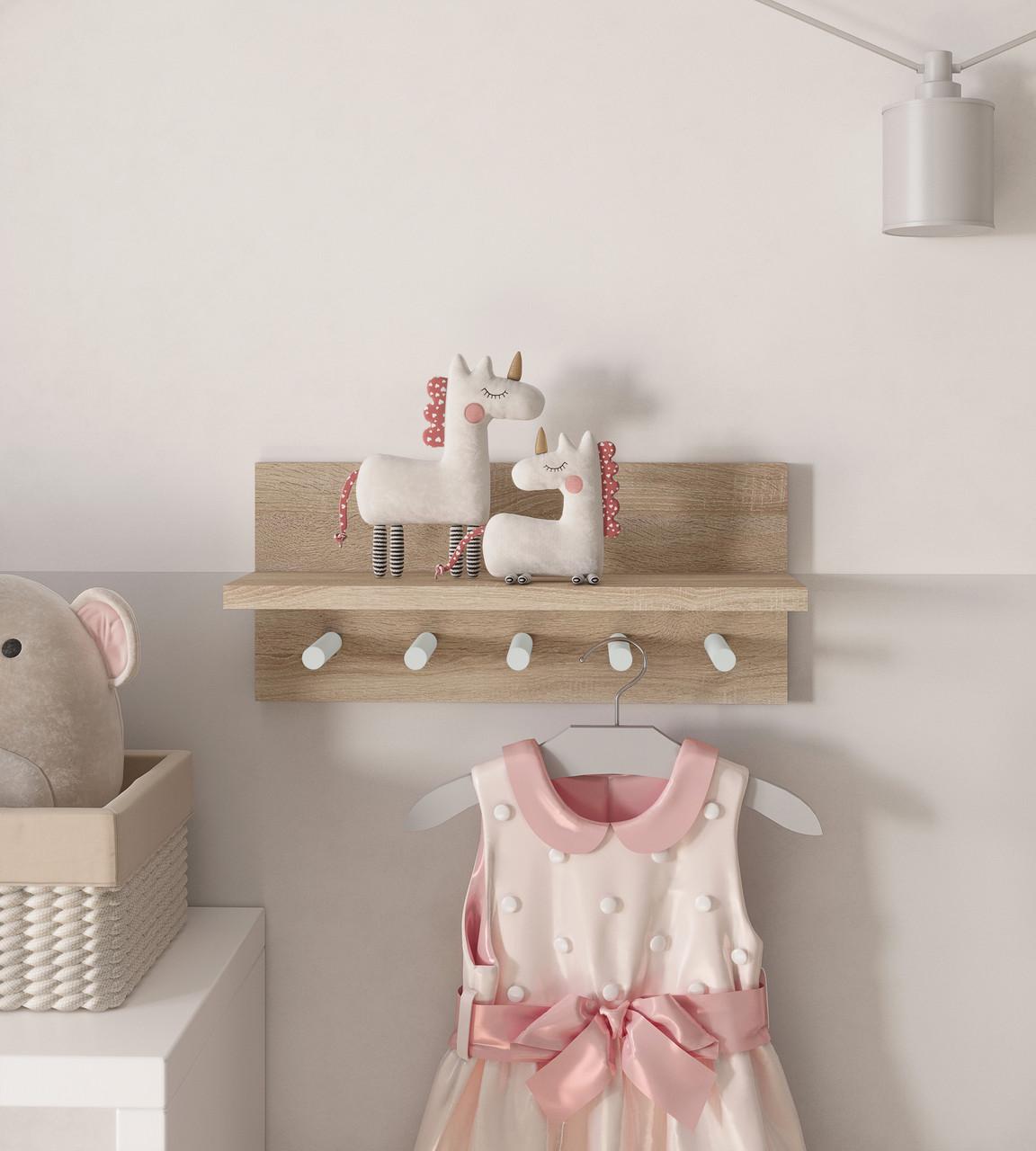 Ключница настенная W-3 400х116х180 мм Дуб Сонома/Нагель Голубой