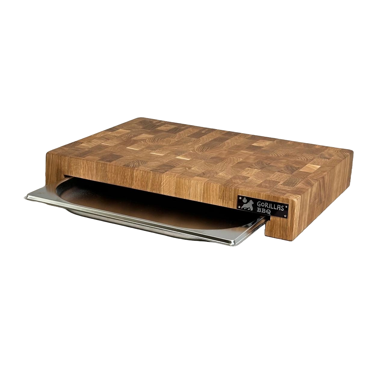 Дошка торцева Gorillas BBQ обробна дуб з піддоном 40х30х6 см (DS7)