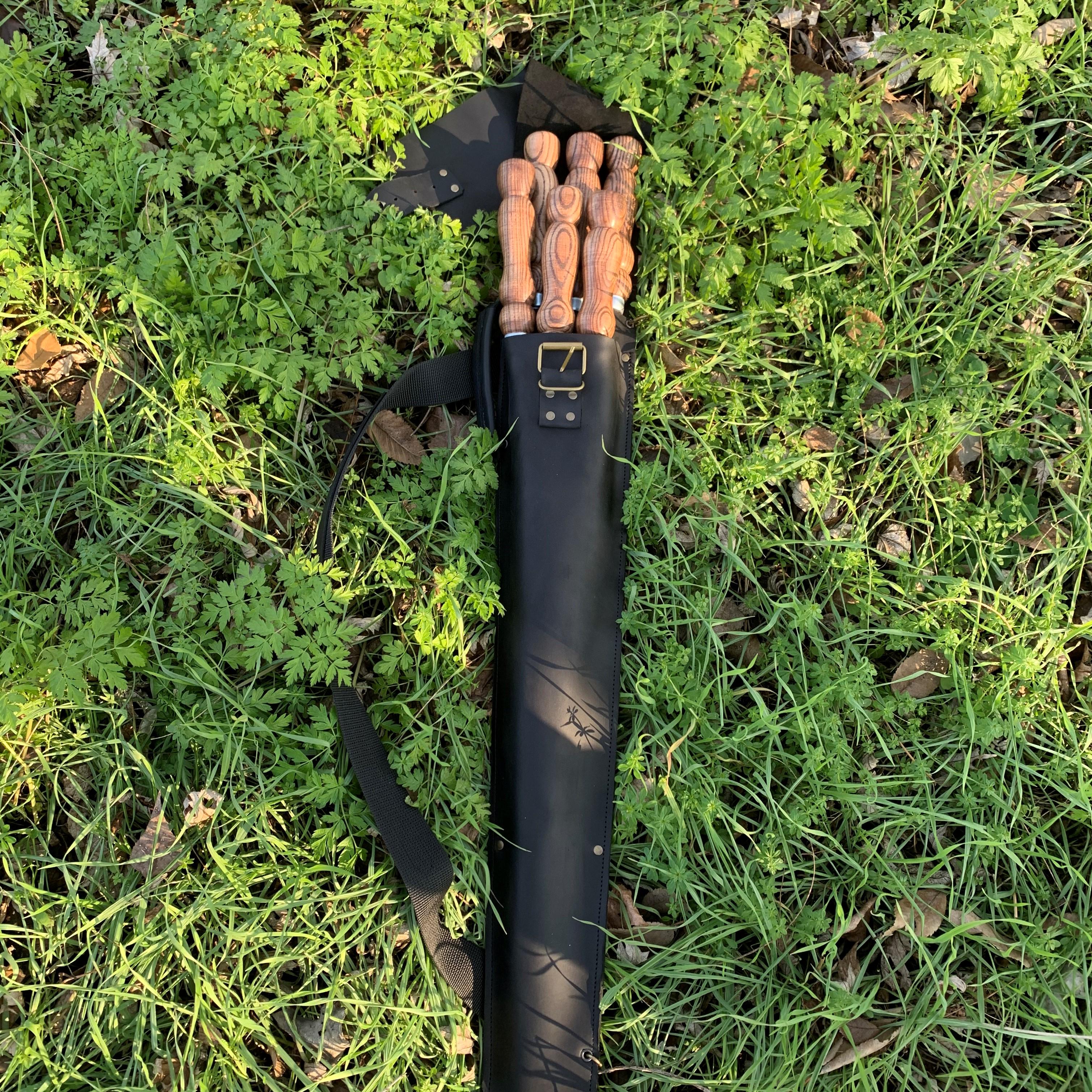 Набір шампурів Колчан Яструб Gorillas BBQ в шкіряному чохлі - фото 7 Набір шампурів Колчан Яструб Gorillas BBQ в шкіряному чохлі - фото 7