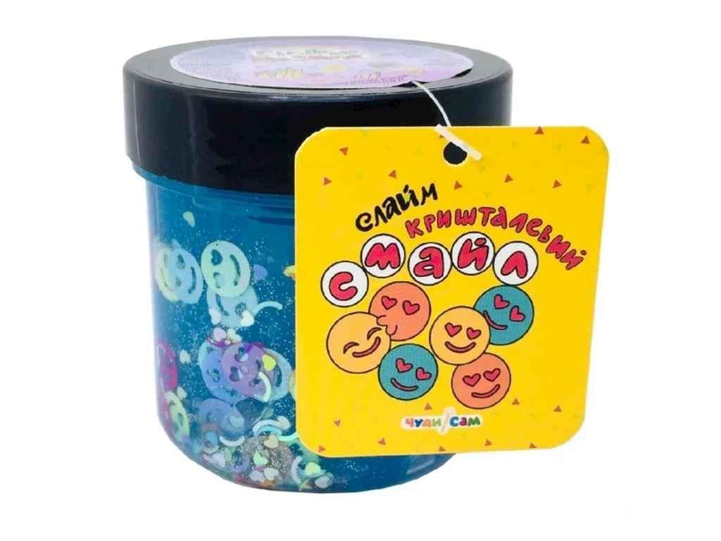 Слайм Чуди Сам кристальный Смайл неоновый 125 г Голубой (929171)