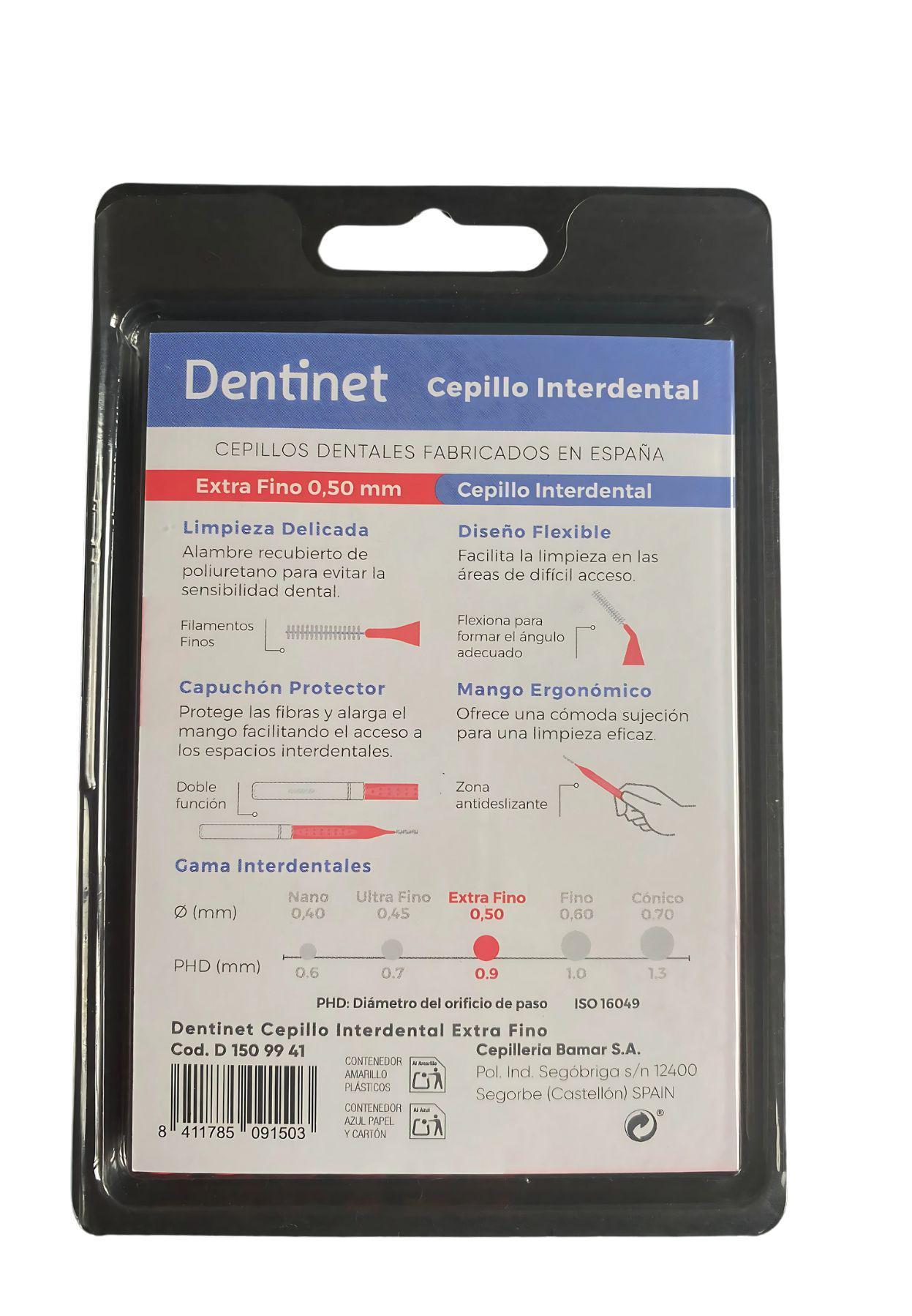 Набор межзубных ершей Dentinet Nano 0,50 мм/d 0,9 мм 6 шт - фото 4