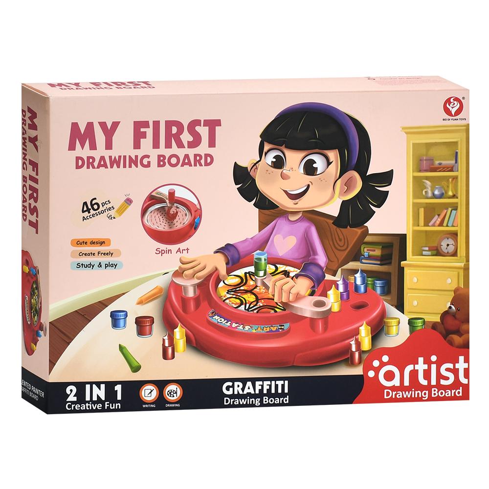 Набор для творчества с скрасками и фломастерами 46 предметов Красный (27785780) - фото 3