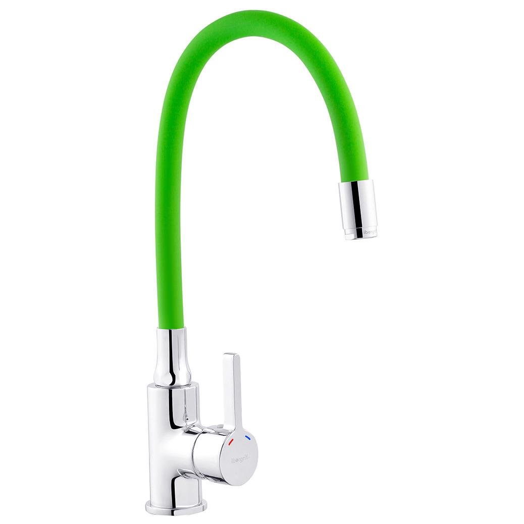 Смеситель для кухни IBERGRIF M22112-5 CV028497 с гибким изливом Зеленый (148298)