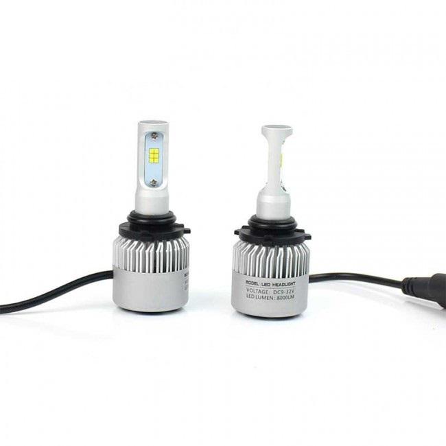 Светодиодные автомобильные лампы с охлаждением Leds Headlight HB3 9005 6500K 8000Lm 2 шт.