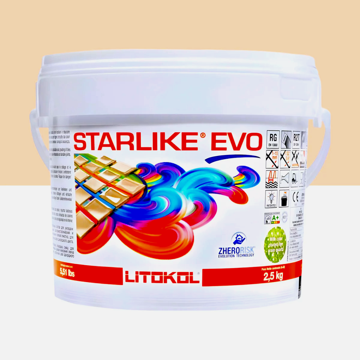 Затирка для плитки Litokol Starlike EVO 208 двокомпонентна епоксидна 2,5 кг Пісочний