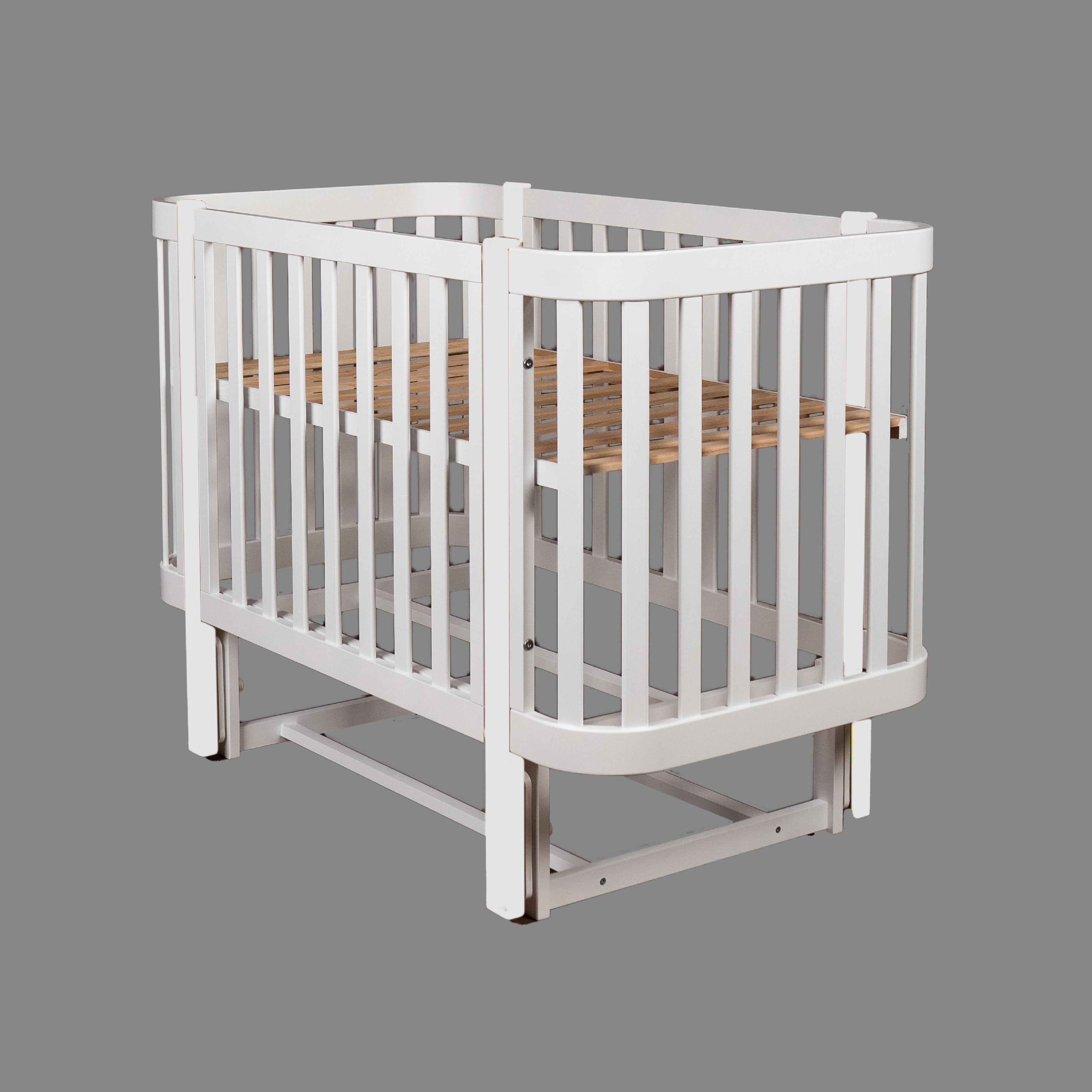 Детская кроватка Dominanta Милано с маятником и опускной боковиной Белый (ЛД 7 Б_01) - фото 3