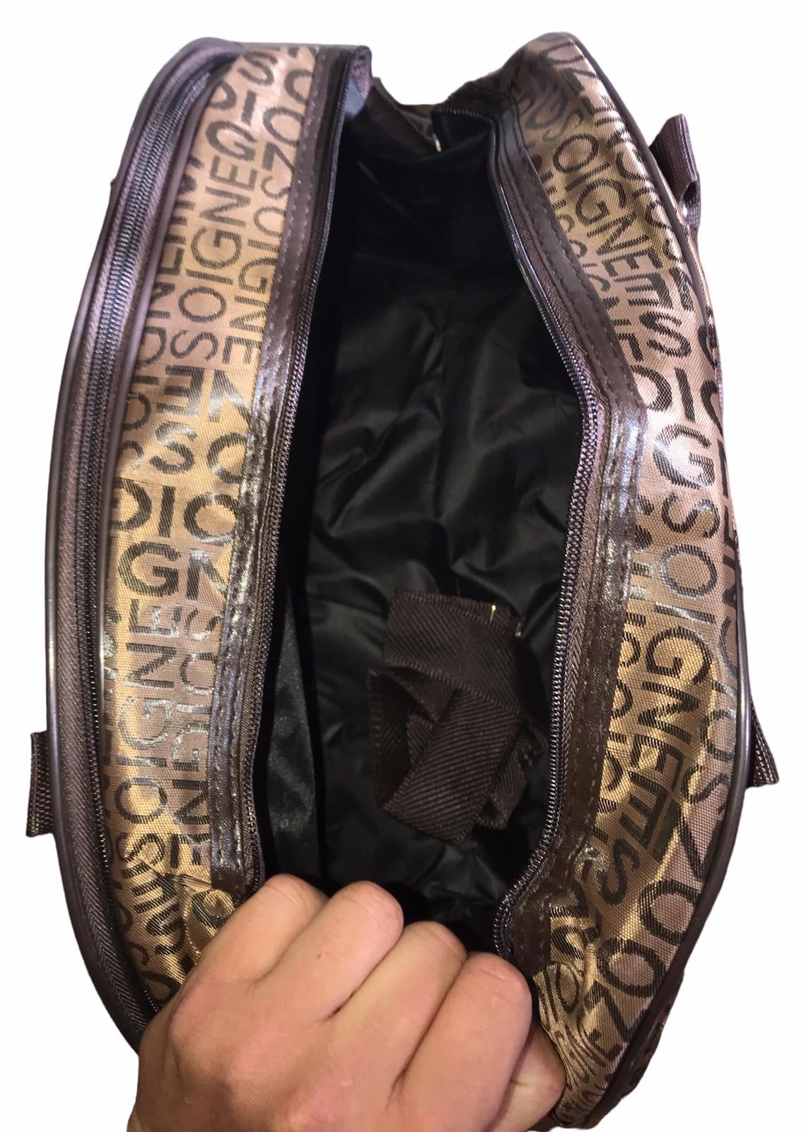 Сумка дорожная ручная кладь с длинным ремнем через плечо Коричневый (2536L) - фото 5