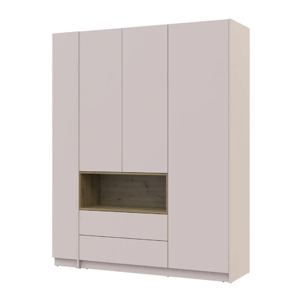 Шкаф для одежды с нишей и этажеркой Doros 3 ДСП DRS-011726 178х52х220 см Дейл Кашемир/Дуб Артизан (44900338)