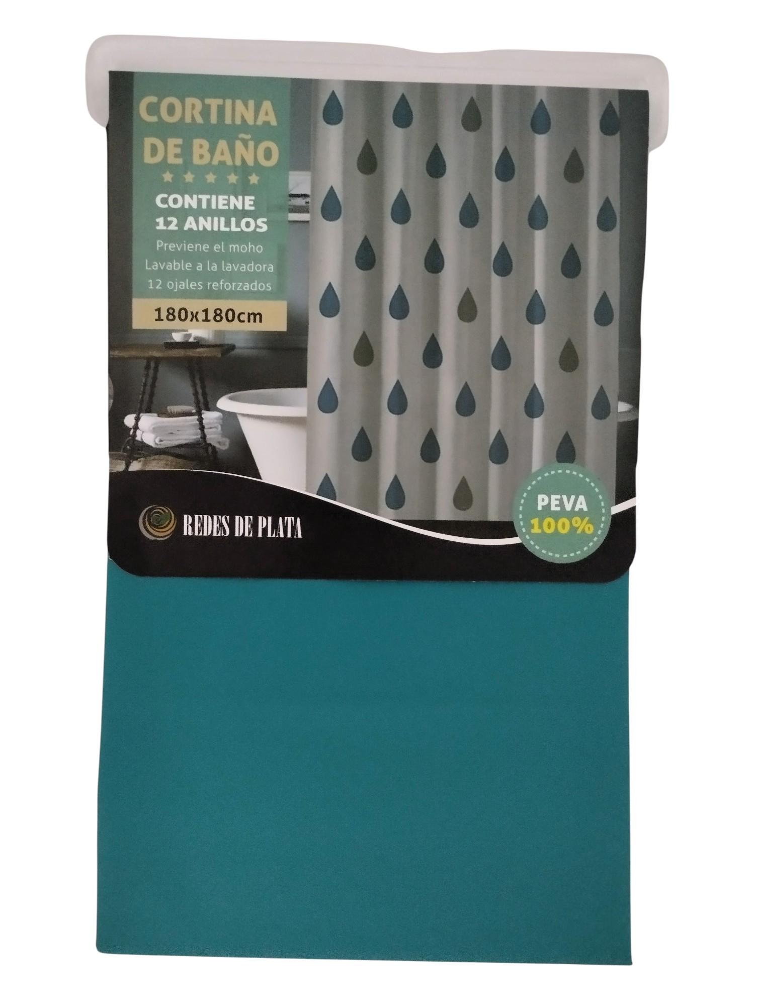 Штора в ванную Stenson R81774 PEVA 180x180 см Бирюзовый (31775829)