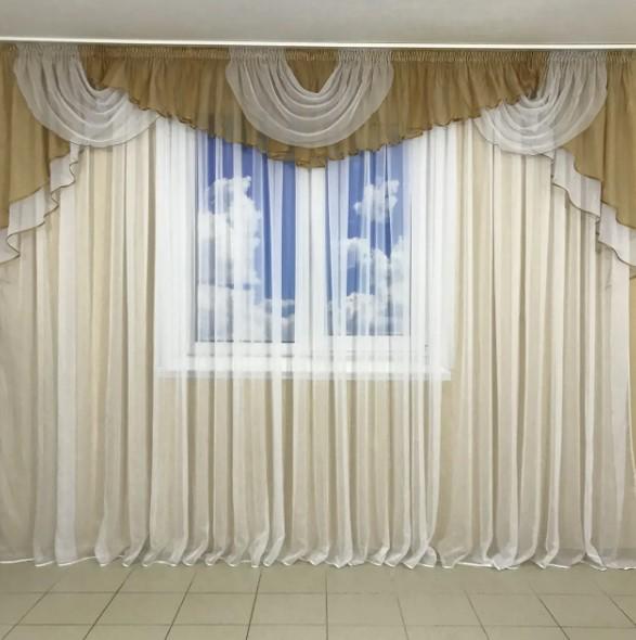 Ламбрекен шифон 3-3,5 м Карамельный (101)