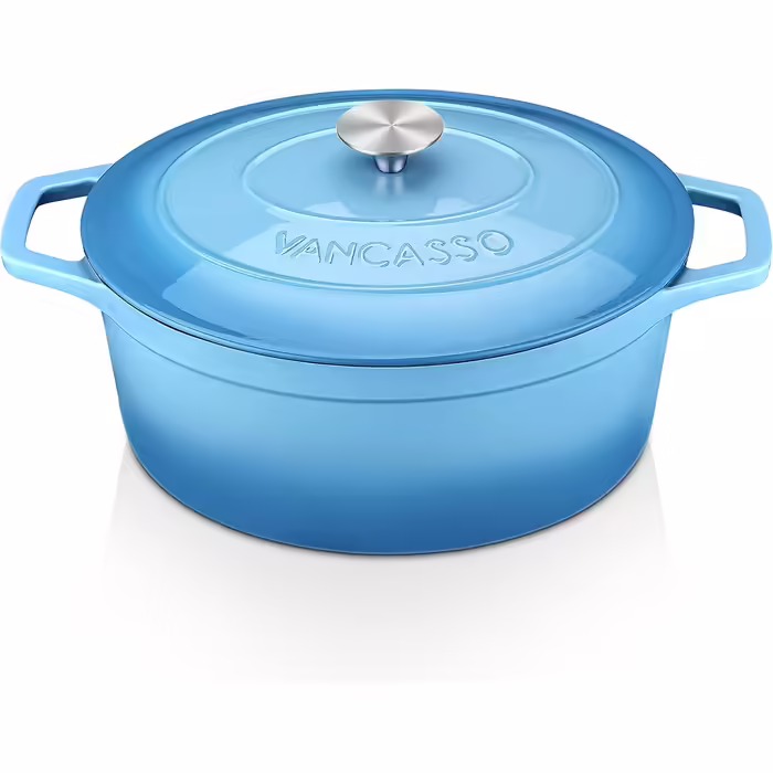 Кастрюля Vancasso на овальная эмалированная с крышкой 30 6 л Синій