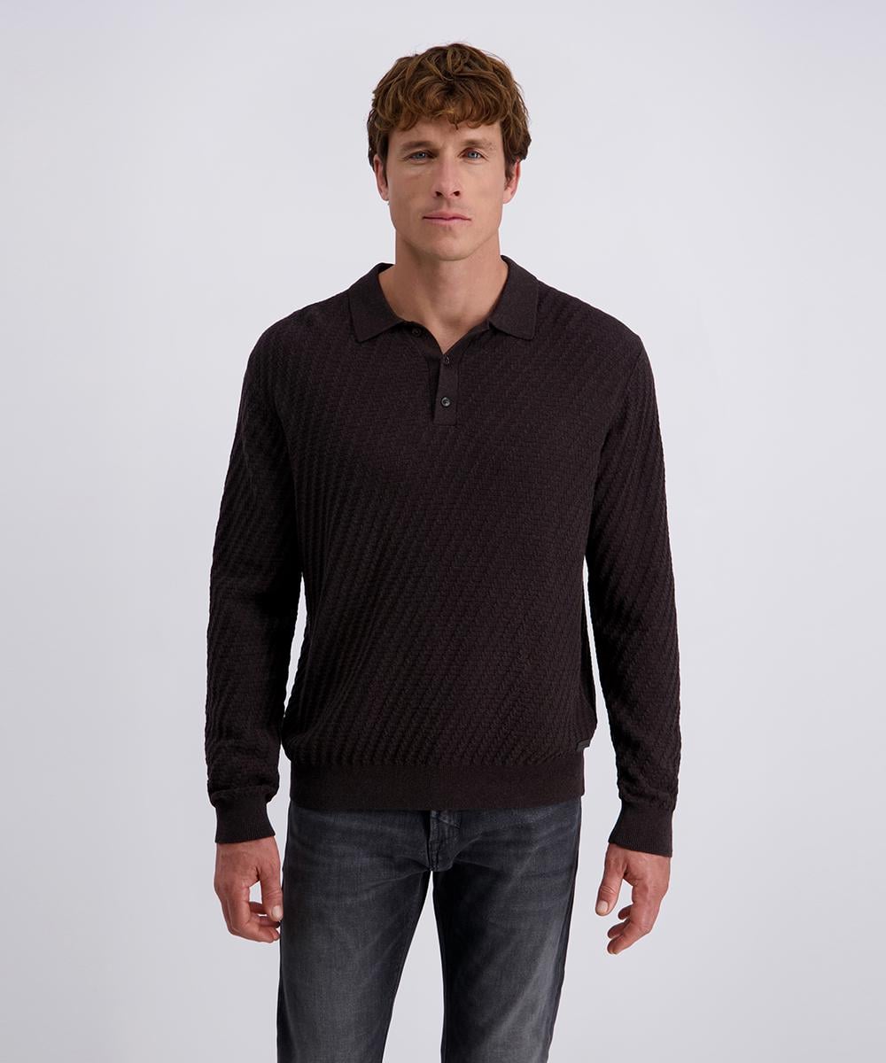 Поло мужское с длинным рукавом Pierre Cardin с узором S Коричневый (C5 51734.5133.8301-S)