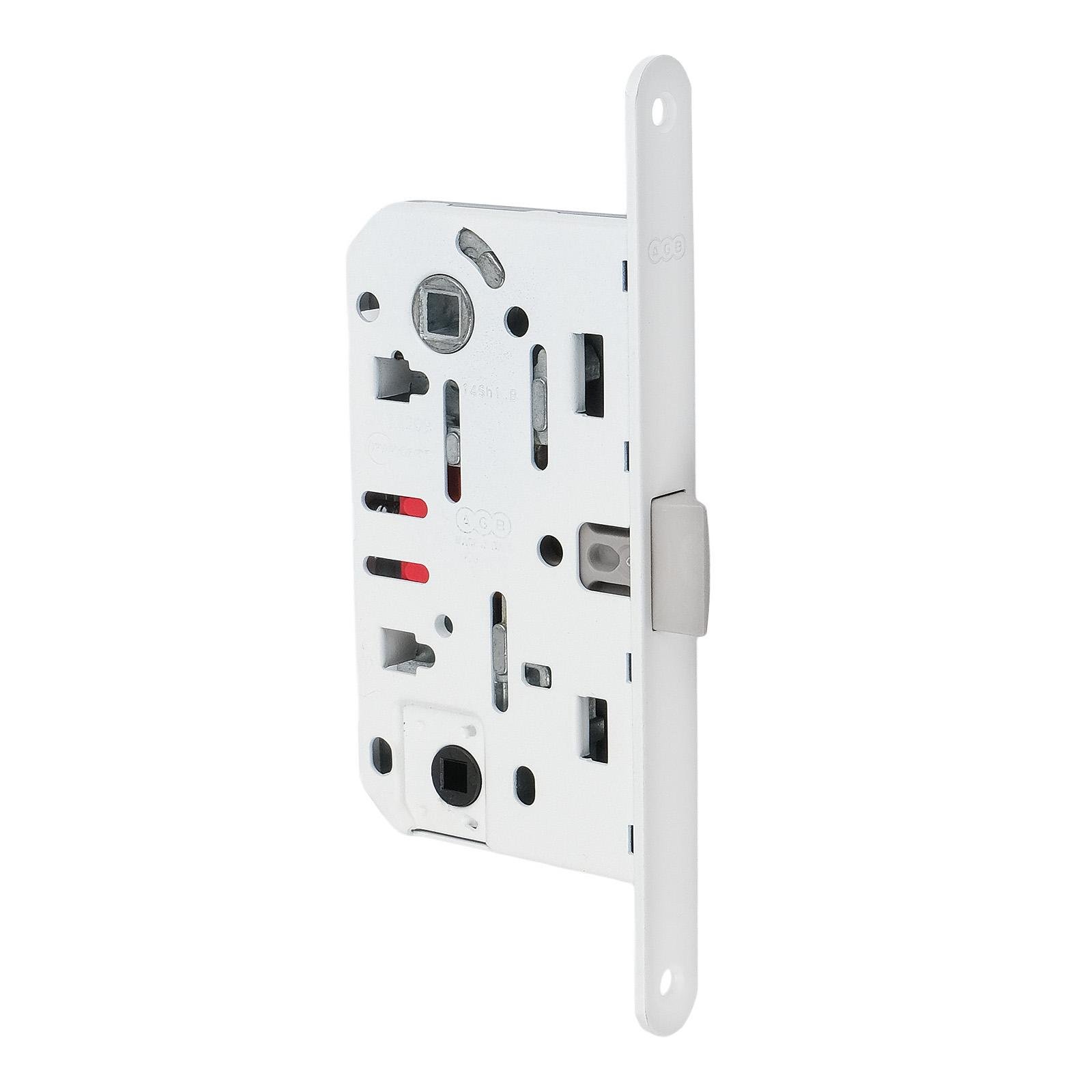 Замок врезной межкомнатный WC AGB Mediana Evolution 96/50 мм Белый (B01102.50.FM) - фото 1 Замок врезной межкомнатный WC AGB Mediana Evolution 96/50 мм Белый (B01102.50.FM) - фото 1