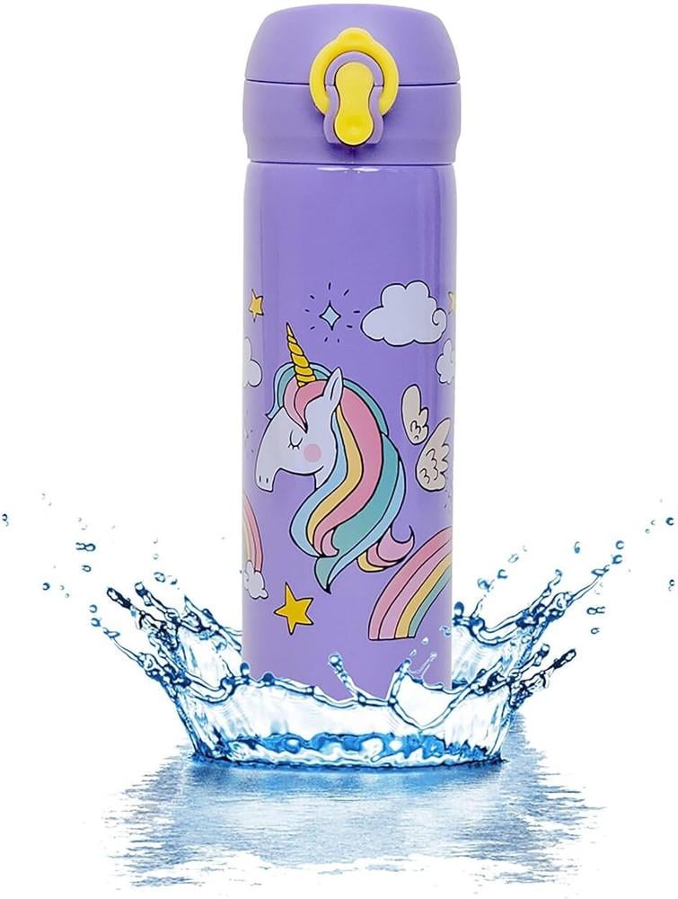 Термос дитячий Єдиноріг з поїлкою з кришкою на защіпці 500 мл Фіолетовий (1)