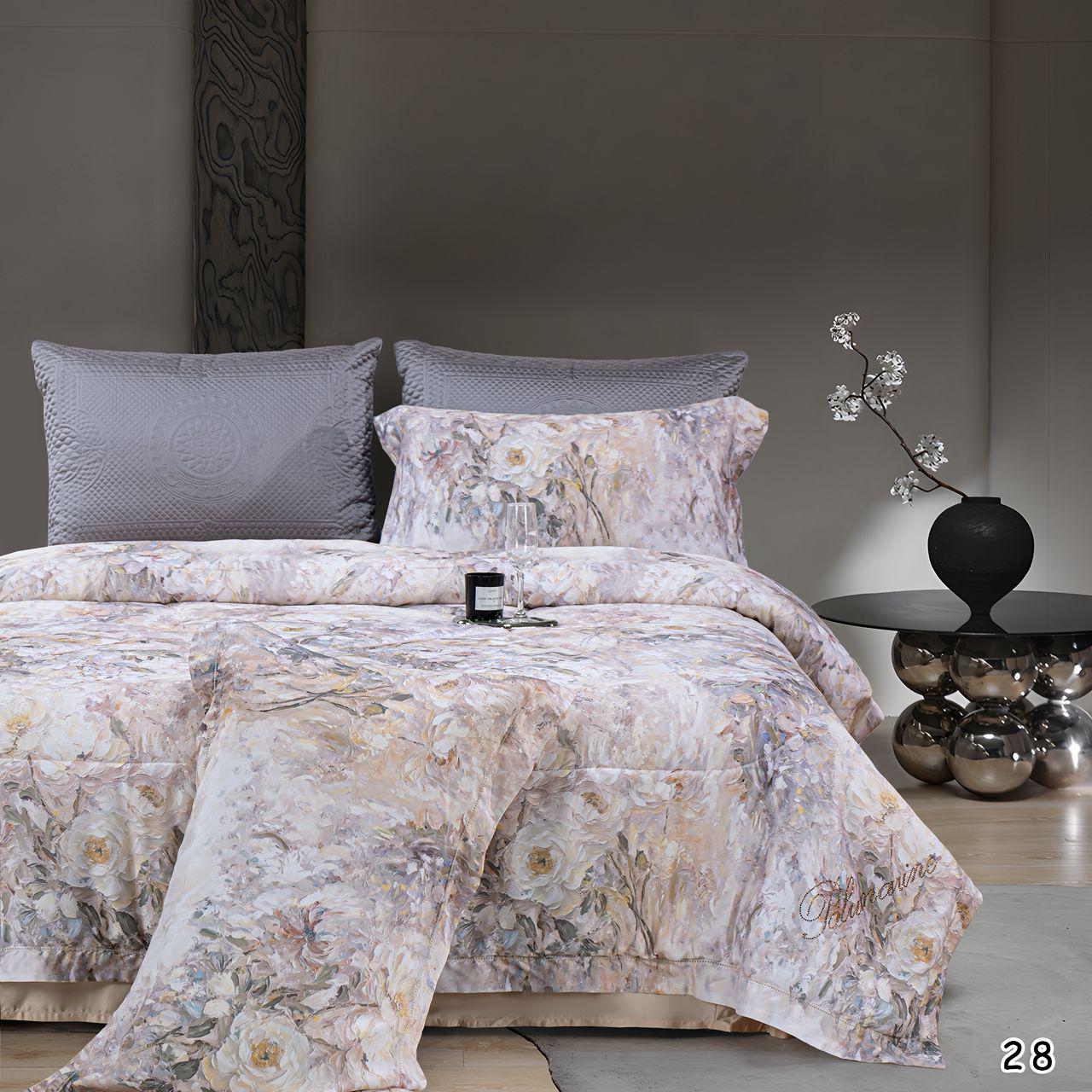 Комплект постельного белья с одеялом тенсел евро (70123)