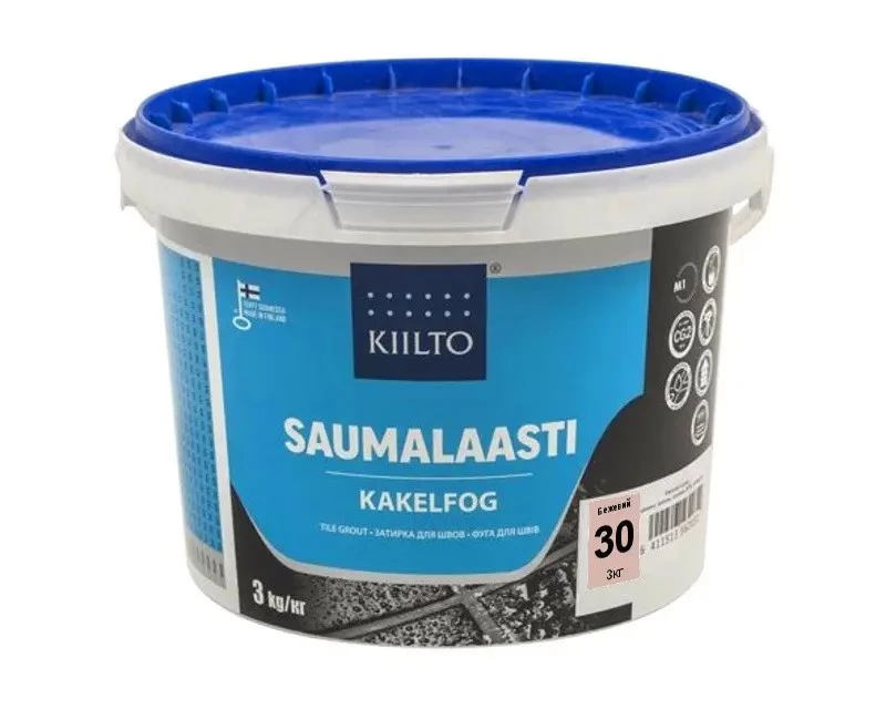 Смесь затирочная цементная KIILTO для швов плитки №30 3 кг Бежевый - фото 1 Смесь затирочная цементная KIILTO для швов плитки №30 3 кг Бежевый - фото 1