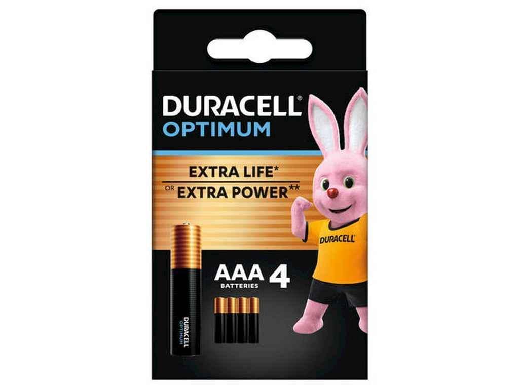 Батарейка лужна Duracell LR03/AAA OPTIMUM CEE GEN3 58726 4 шт. (1092855)
