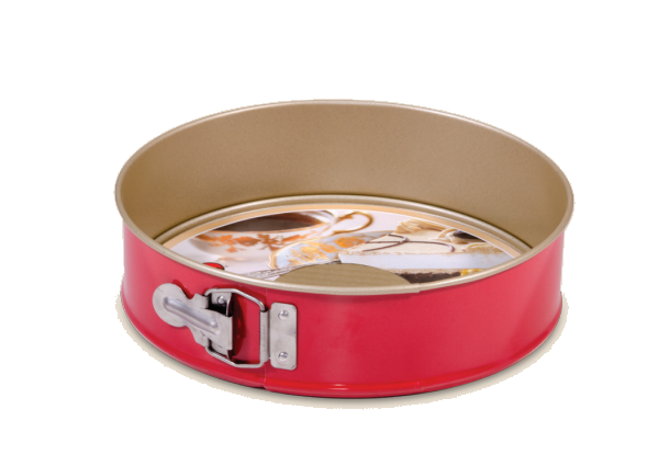 Тортовница Snb антипригарная с гофрированным дном 24 см Non stick Красно-золотой