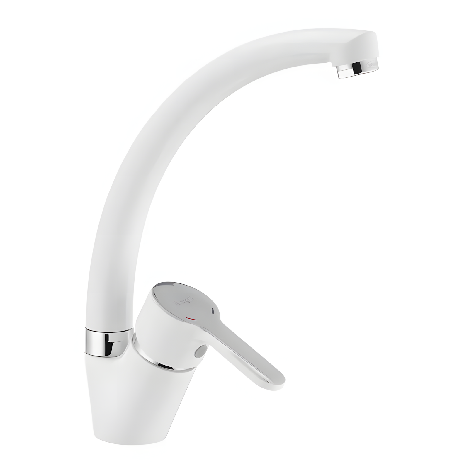 Кран кухонный с высоким изливом однорычажный IBERGRIF SQUARE-M14822W латунь Белый (b-IB0034)