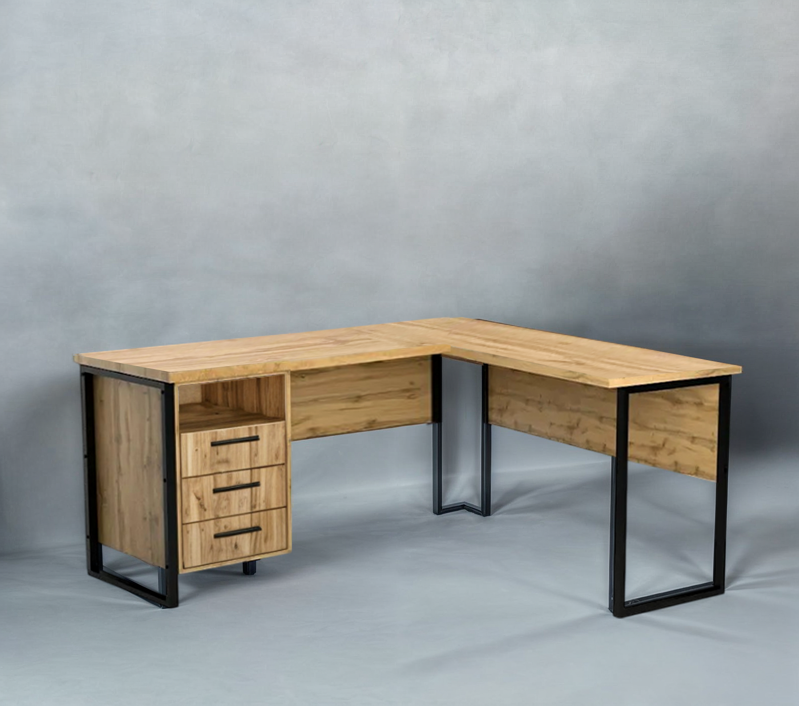 Стіл кутовий офісний Tobi Sho LOFT Gold СУЛГ/3-1 з 3 шухлядами стільниця 18 мм 1400х1200х750 Дуб аппалачі - фото 2 Стіл кутовий офісний Tobi Sho LOFT Gold СУЛГ/3-1 з 3 шухлядами стільниця 18 мм 1400х1200х750 Дуб аппалачі - фото 2