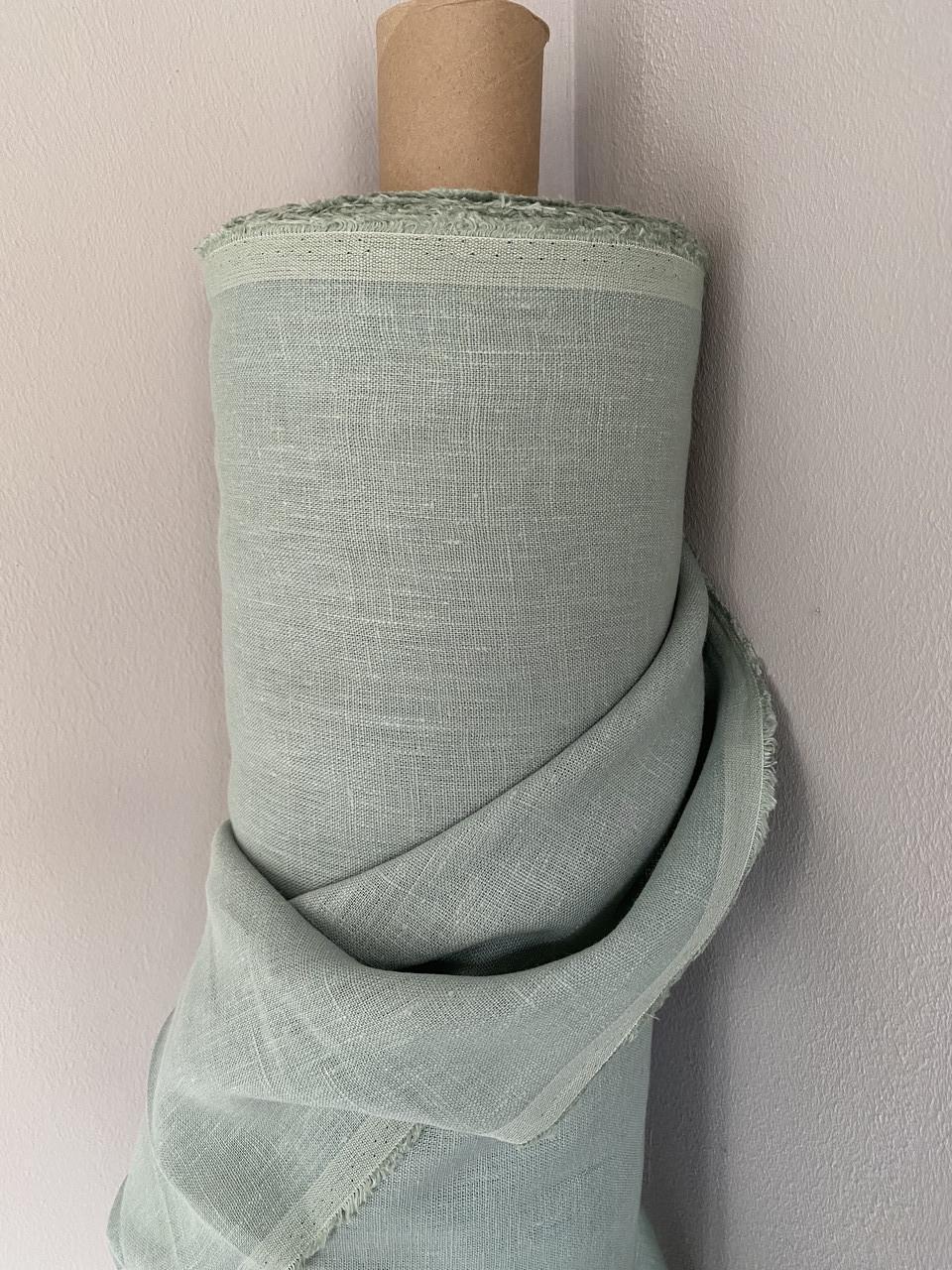 Ткань Linen Plus льняная Мятный 1541 - фото 4 Ткань Linen Plus льняная Мятный 1541 - фото 4