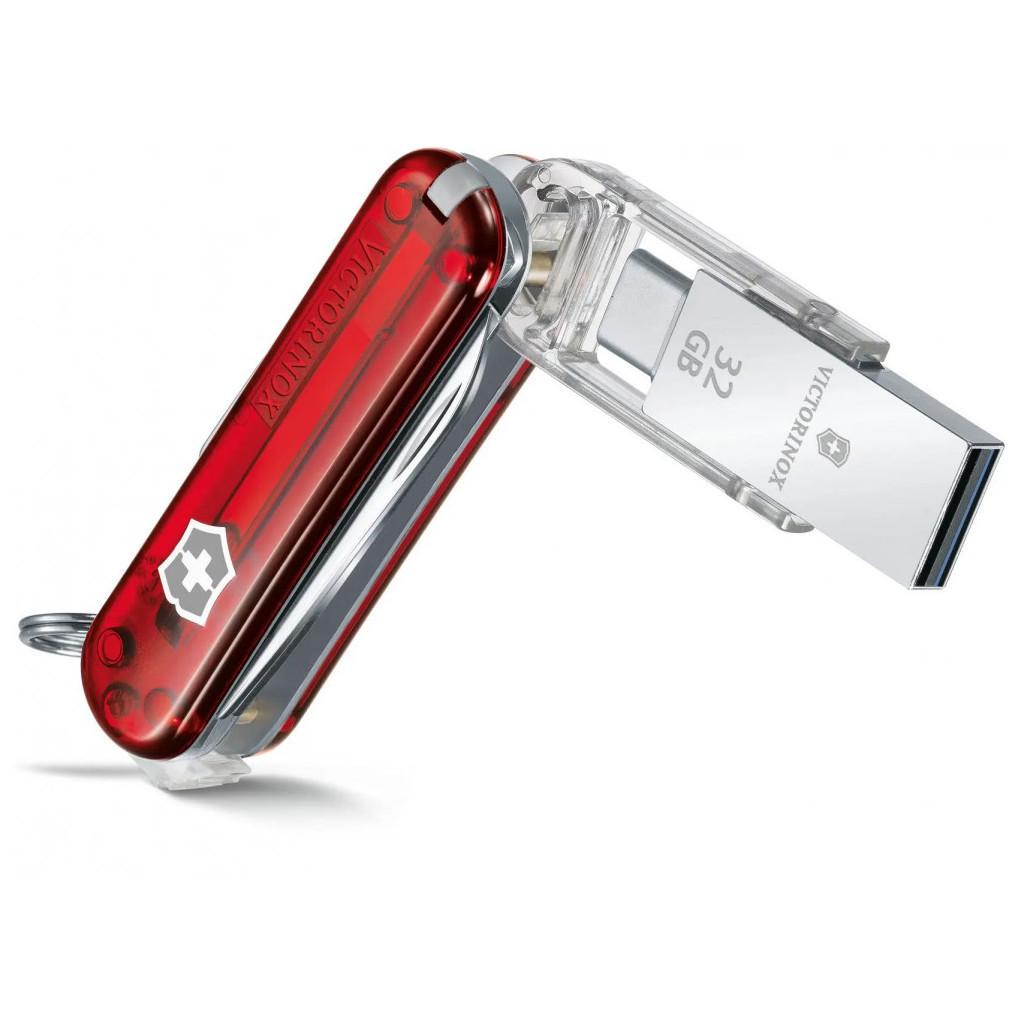 Нож складной Victorinox VictorinoxWor USB 3.0/3.1 32 Gb 58 мм Прозрачно-красный (m344510) - фото 2