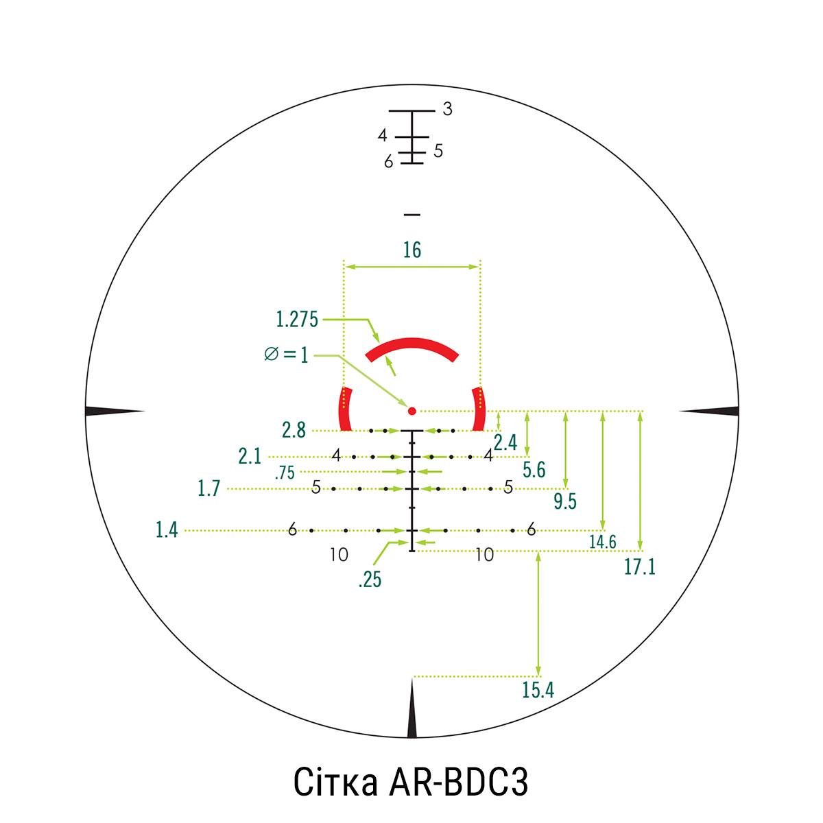 Прицел оптический Vortex Venom 1-6x24 SFP/AR-BDC3 IR 30 мм (26286323) - фото 5