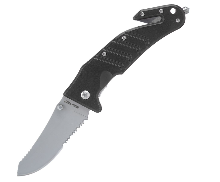 Нож складной для выживания Mil-Tec Car Knife Black (22060)