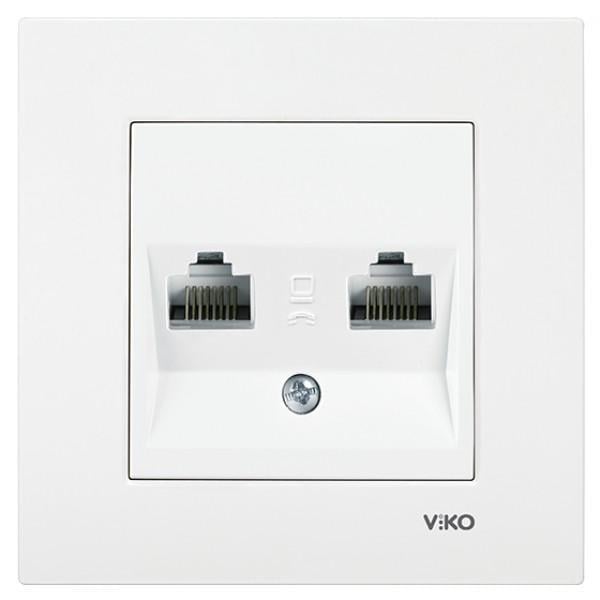 Розетка комп'ютерна подвійна Viko Karre Білий (00000012403)