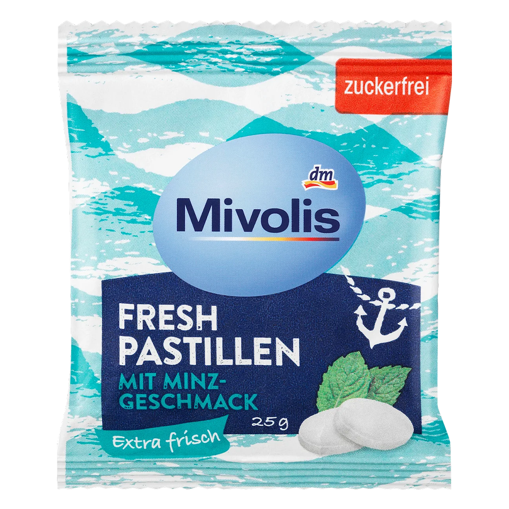 Пастилки DM Mivolis Fresh со вкусом мяты без сахара 25 г (EPI-15102025-1402)