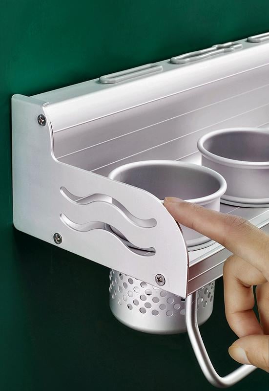 Полиця органайзер для кухні 70 см Срібний (36911) - фото 4 Полиця органайзер для кухні 70 см Срібний (36911) - фото 4